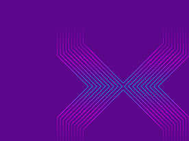 HTX X branding with gradient on a purple background